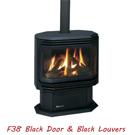 Regency F38 Medium Gas Freestanding Heater Black